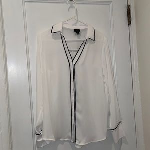 Worthington White Sheer Button Down